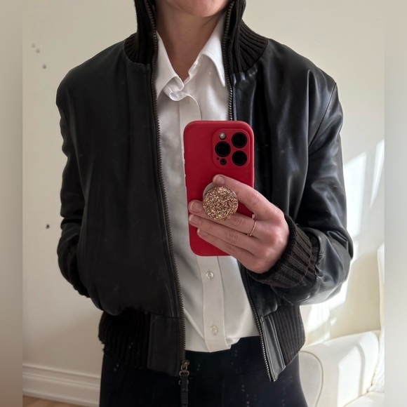 Fratelli Rossetti chocolate brown leather bomber jacket size S - Picture 7 of 12